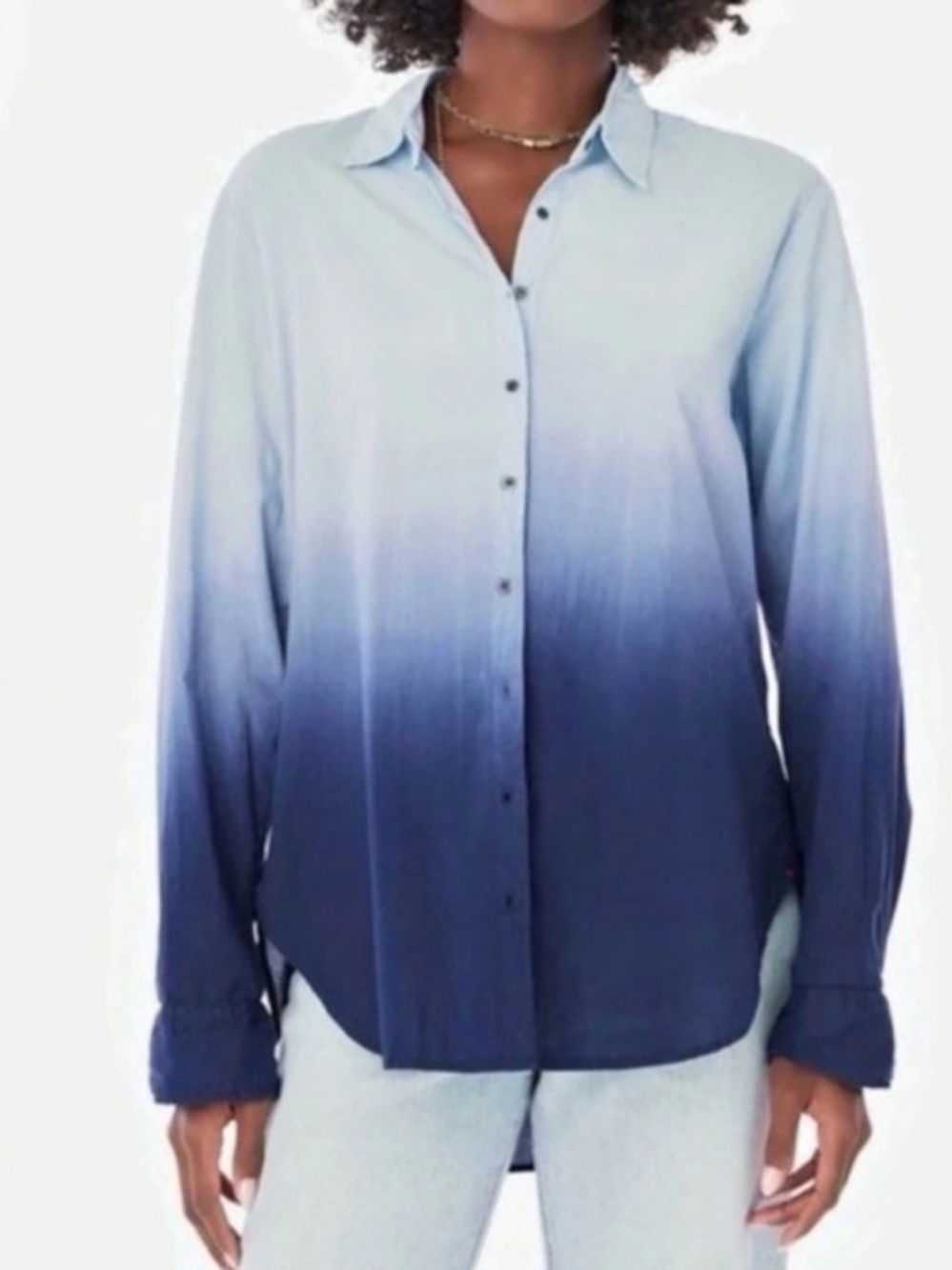Linen Ombre Button Down Shirt- Soft Surroundings